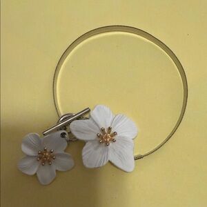 White Flower Charm Bracelet - Women Accessories